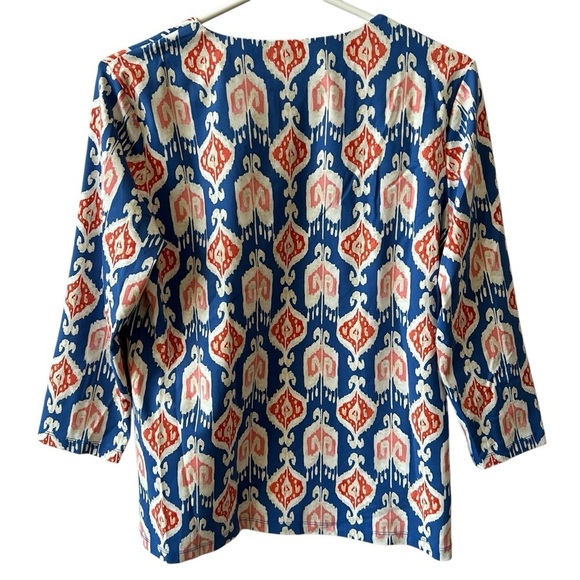 J MCLAUGHLIN TUNIC TOP L CATALINA CLOTH SPLIT NECK BOHEMIAN CASUAL CHIC TRAVEL - Picture 4 of 12